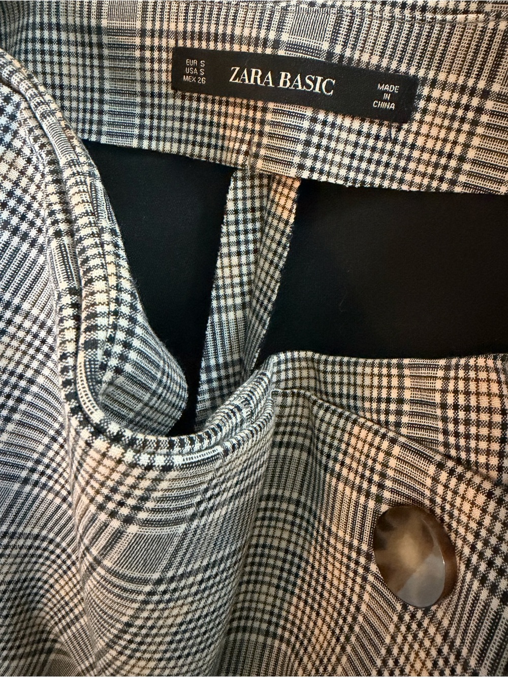 Zara Plaid Wrap-Style Mini Skort with Button Detail - Picture 3 of 5